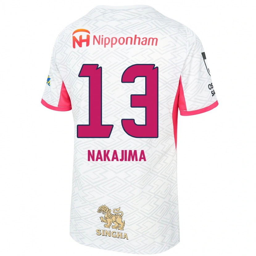 Danxen Kinder Motohiko Nakajima #13 Weiß Sakura Rosa Auswärtstrikot Trikot 2025/26 T-Shirt Österreich