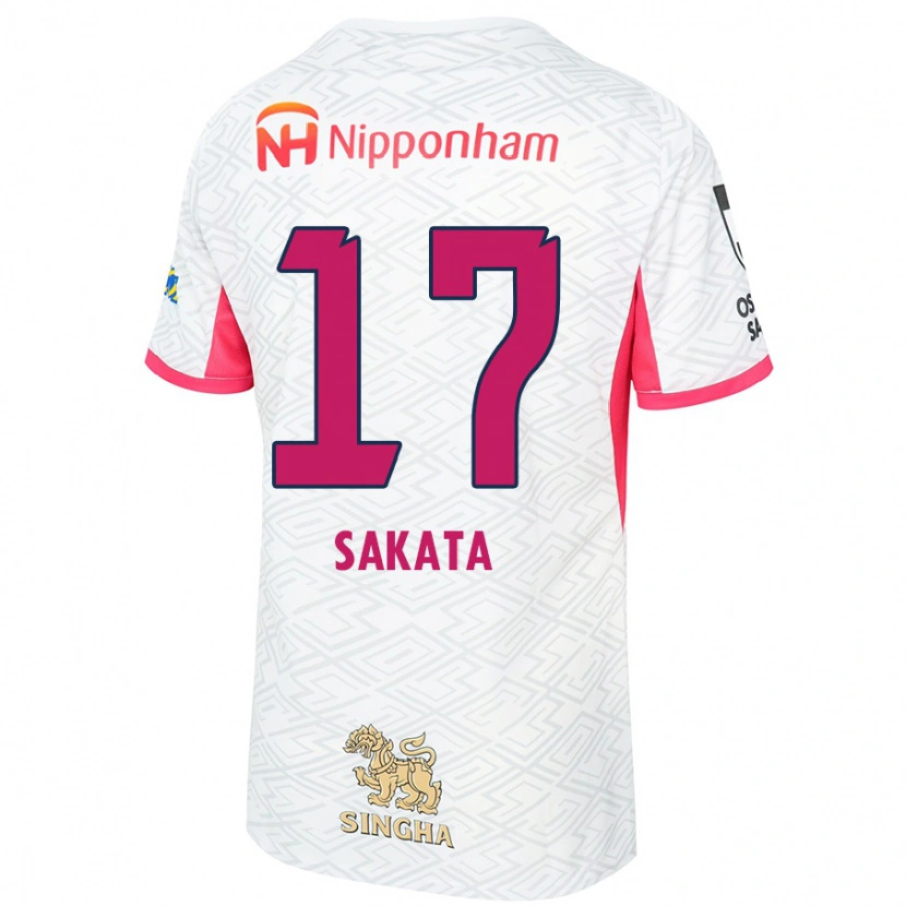 Danxen Kinder Reiya Sakata #17 Weiß Sakura Rosa Auswärtstrikot Trikot 2025/26 T-Shirt Österreich