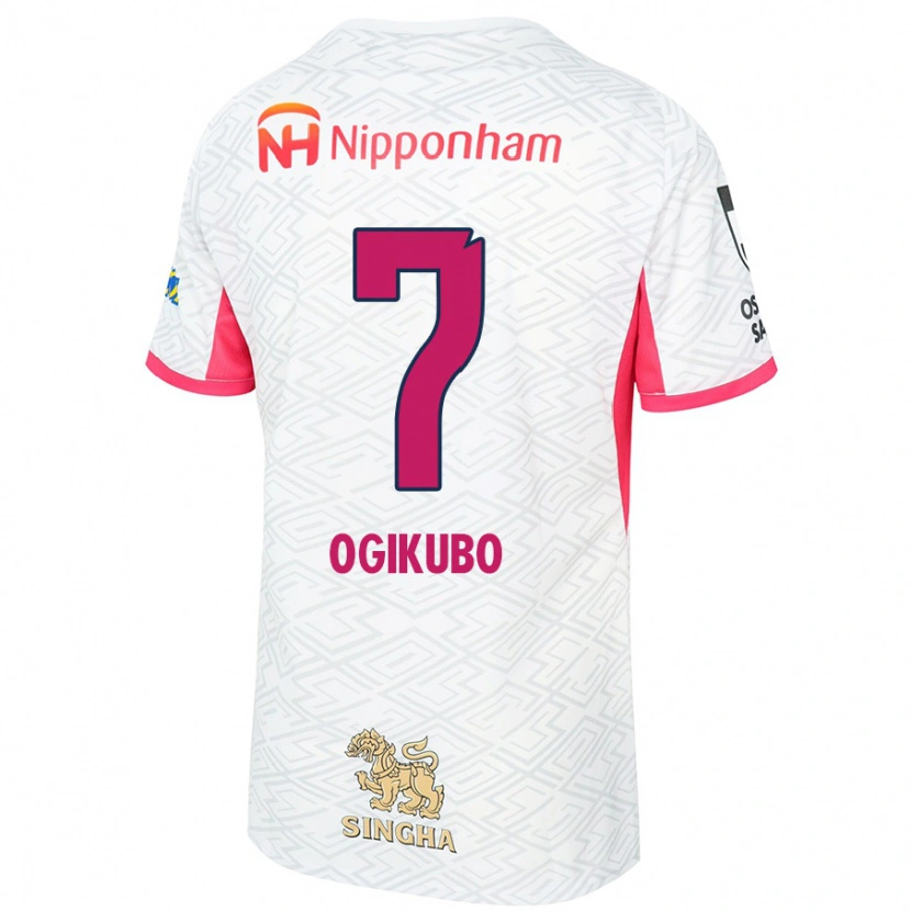 Danxen Kinder Yuri Ogikubo #7 Weiß Sakura Rosa Auswärtstrikot Trikot 2025/26 T-Shirt Österreich