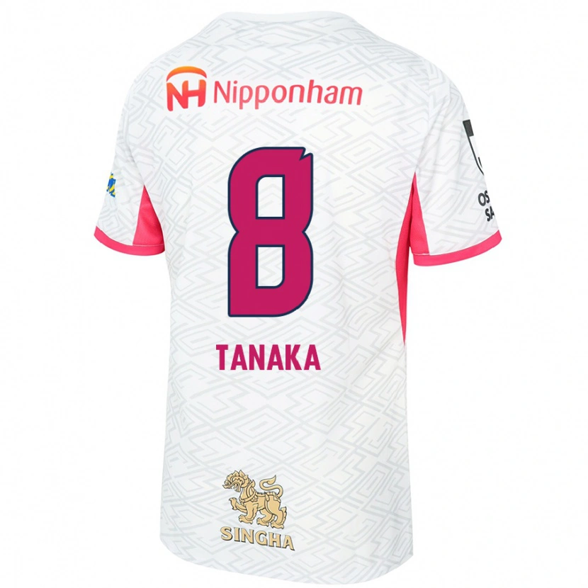Danxen Kinder Tomoko Tanaka #8 Weiß Sakura Rosa Auswärtstrikot Trikot 2025/26 T-Shirt Österreich