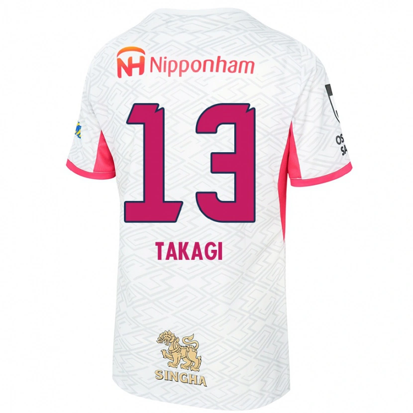 Danxen Kinder Toshiyuki Takagi #13 Weiß Sakura Rosa Auswärtstrikot Trikot 2025/26 T-Shirt Österreich