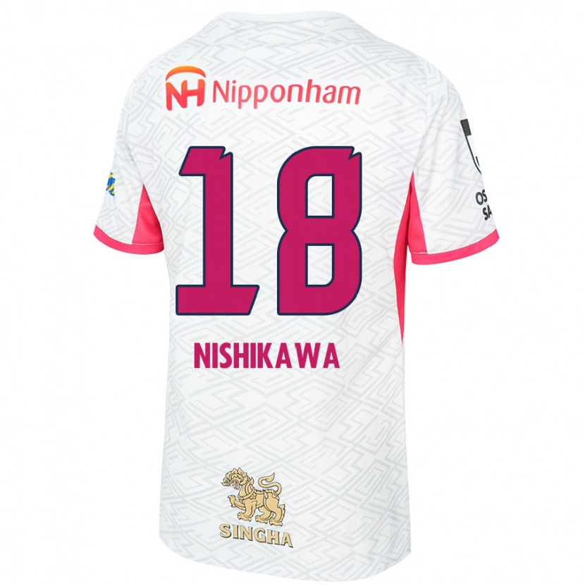 Danxen Kinder Jun Nishikawa #18 Weiß Sakura Rosa Auswärtstrikot Trikot 2025/26 T-Shirt Österreich