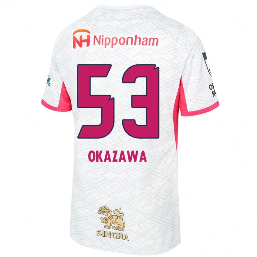 Danxen Kinder Kosei Okazawa #53 Weiß Sakura Rosa Auswärtstrikot Trikot 2025/26 T-Shirt Österreich