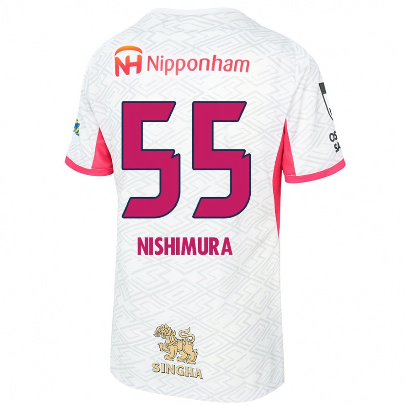 Danxen Kinder Subaru Nishimura #55 Weiß Sakura Rosa Auswärtstrikot Trikot 2025/26 T-Shirt Österreich