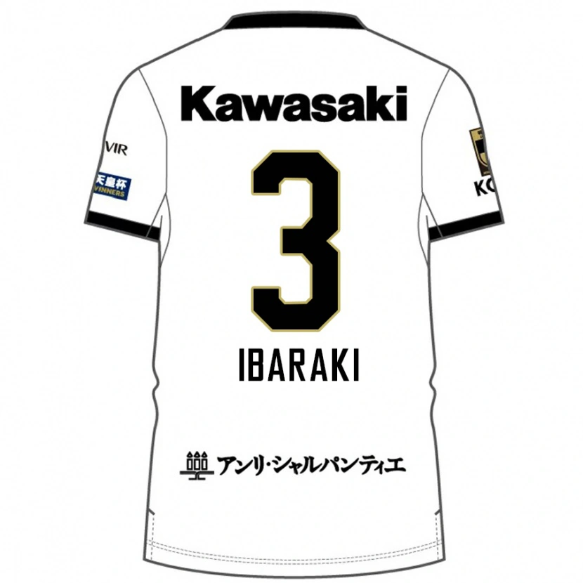 Danxen Kinder Riku Ibaraki #3 Weiß Schwarz Auswärtstrikot Trikot 2025/26 T-Shirt Österreich