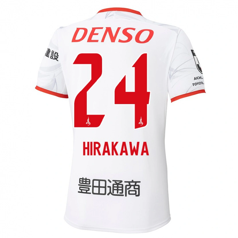 Danxen Kinder Haruto Hirakawa #24 Weiß Rot Auswärtstrikot Trikot 2025/26 T-Shirt Österreich