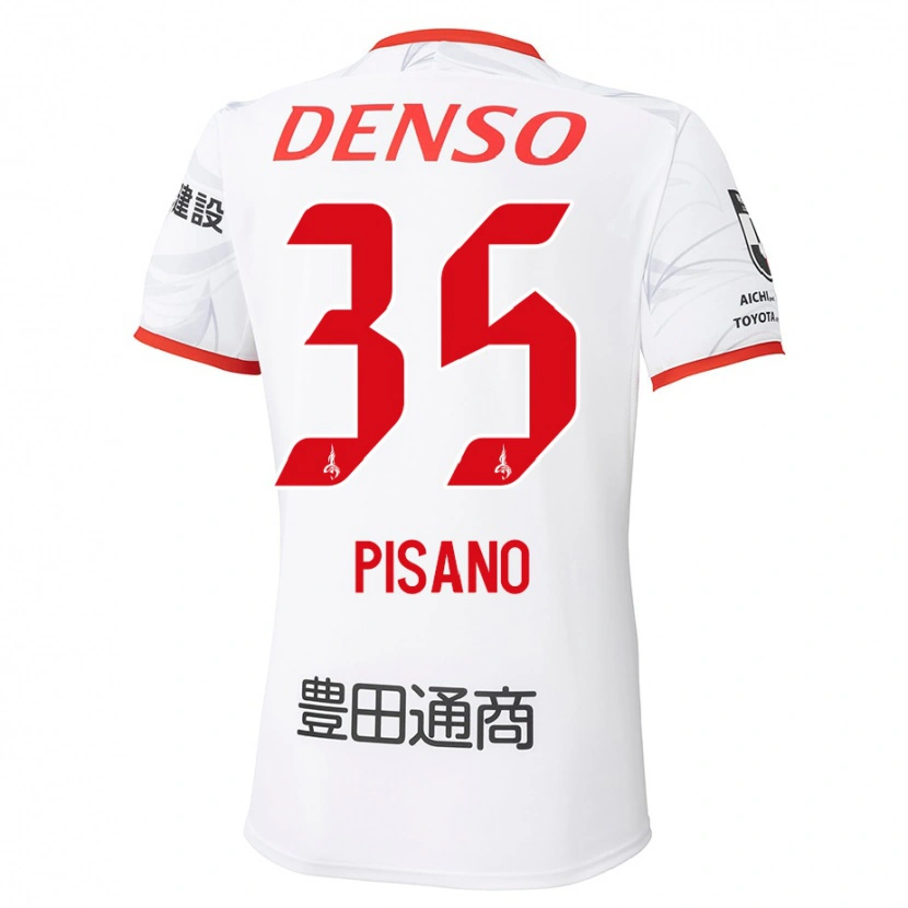 Danxen Kinder Alexandre Pisano #35 Weiß Rot Auswärtstrikot Trikot 2025/26 T-Shirt Österreich