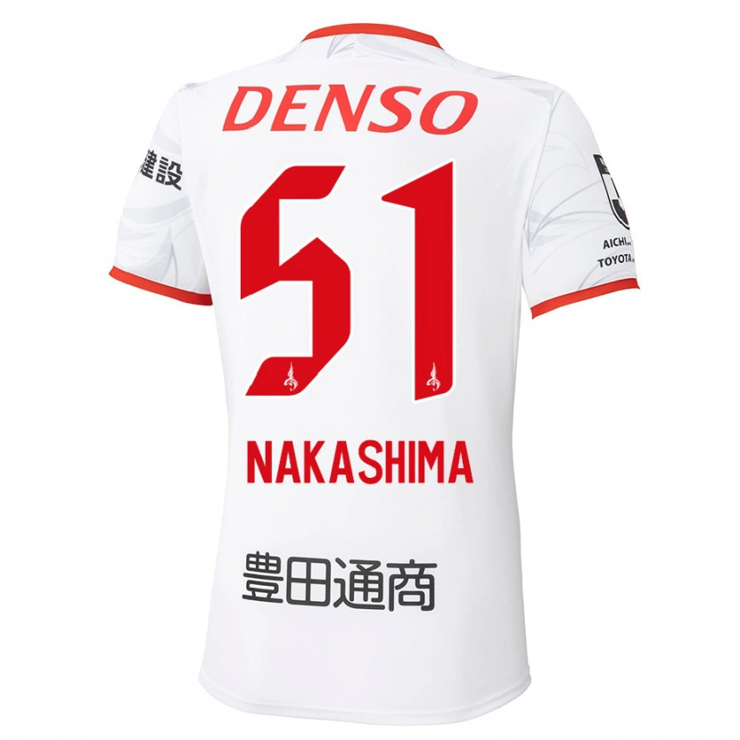 Danxen Kinder Shinichiro Nakashima #51 Weiß Rot Auswärtstrikot Trikot 2025/26 T-Shirt Österreich