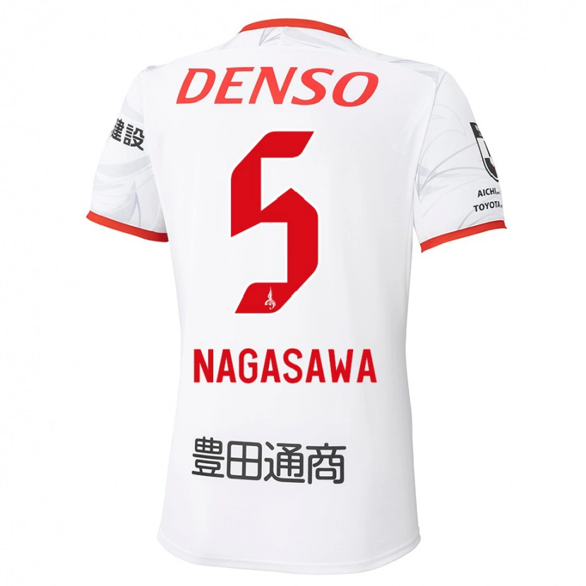 Danxen Kinder Kazuki Nagasawa #5 Weiß Rot Auswärtstrikot Trikot 2025/26 T-Shirt Österreich