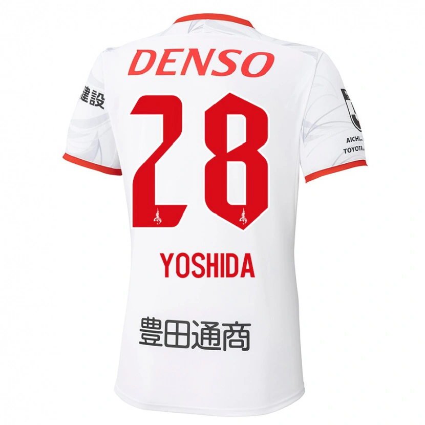 Danxen Kinder Akira Yoshida #28 Weiß Rot Auswärtstrikot Trikot 2025/26 T-Shirt Österreich