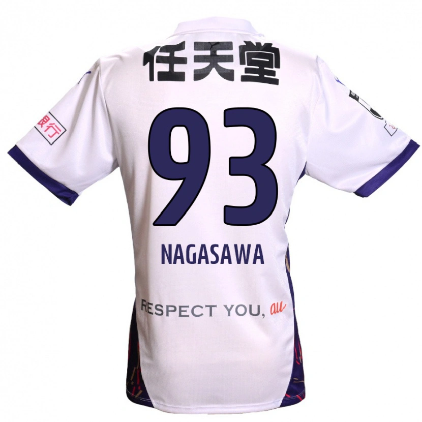 Danxen Kinder Shun Nagasawa #93 Weiß Lila Schwarz Auswärtstrikot Trikot 2025/26 T-Shirt Österreich