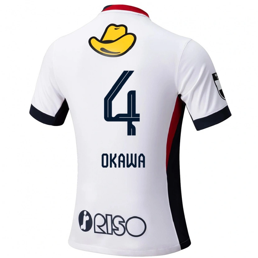 Danxen Kinder Yugo Okawa #4 Weiß Schwarz Auswärtstrikot Trikot 2025/26 T-Shirt Österreich