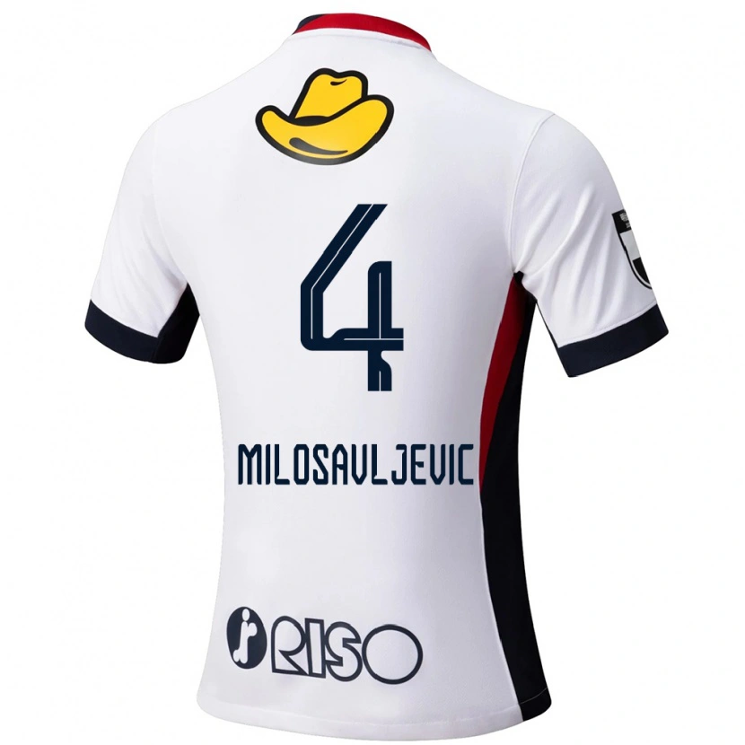 Danxen Kinder Radomir Milosavljevic #4 Weiß Schwarz Auswärtstrikot Trikot 2025/26 T-Shirt Österreich