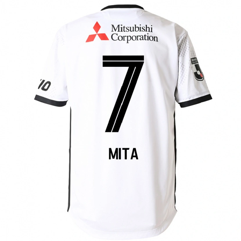 Danxen Kinder Hirotaka Mita #7 Weiß Schwarz Auswärtstrikot Trikot 2025/26 T-Shirt Österreich