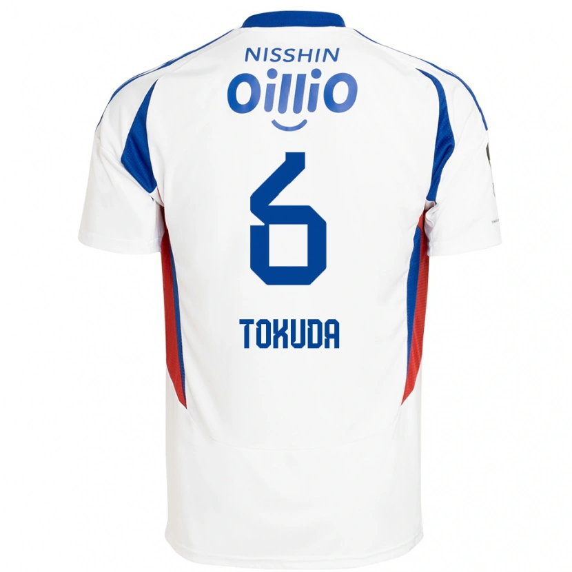 Danxen Kinder Yuma Tokuda #6 Weiß Königsblau Auswärtstrikot Trikot 2025/26 T-Shirt Österreich