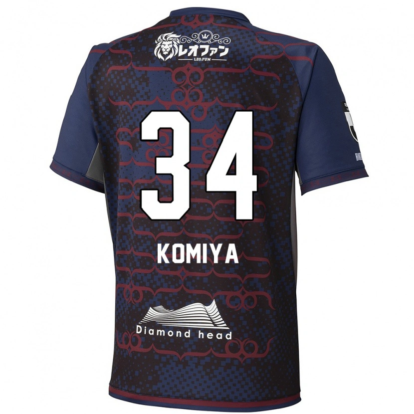 Danxen Kinder Masaki Komiya #34 Blau Rot Auswärtstrikot Trikot 2025/26 T-Shirt Österreich