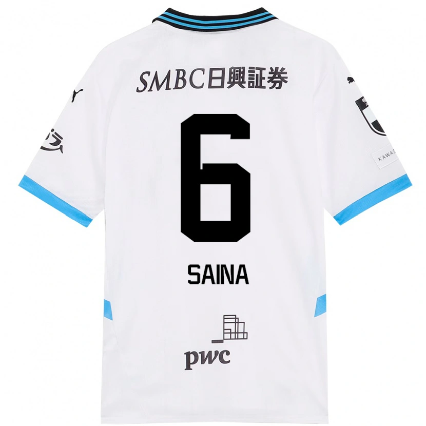 Danxen Kinder Yuta Saina #6 Weiß Himmelblau Auswärtstrikot Trikot 2025/26 T-Shirt Österreich