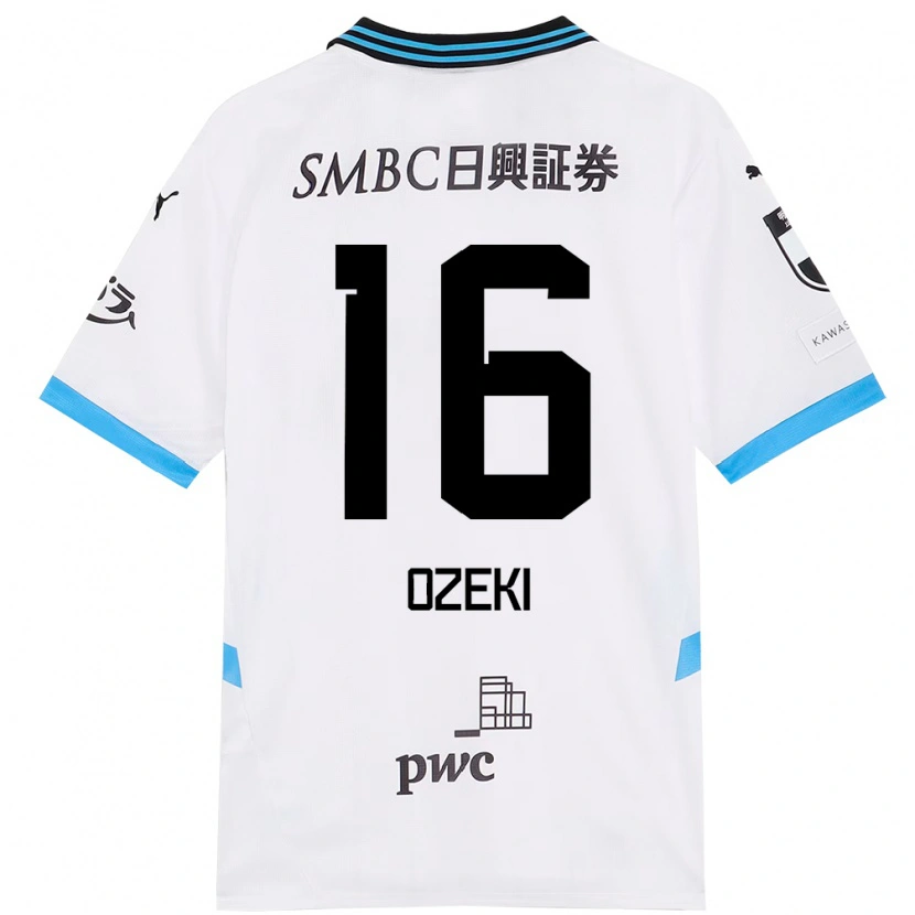 Danxen Kinder Yuto Ozeki #16 Weiß Himmelblau Auswärtstrikot Trikot 2025/26 T-Shirt Österreich