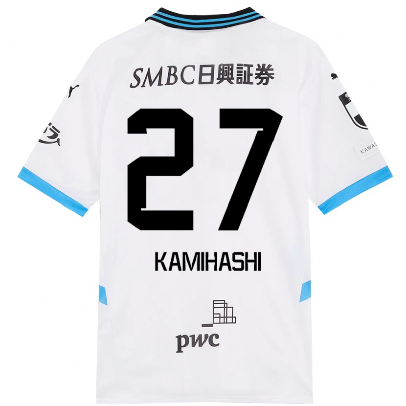 Danxen Kinder Ryota Kamihashi #27 Weiß Himmelblau Auswärtstrikot Trikot 2025/26 T-Shirt Österreich