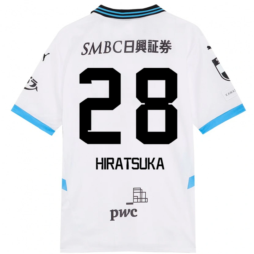 Danxen Kinder Hayato Hiratsuka #28 Weiß Himmelblau Auswärtstrikot Trikot 2025/26 T-Shirt Österreich
