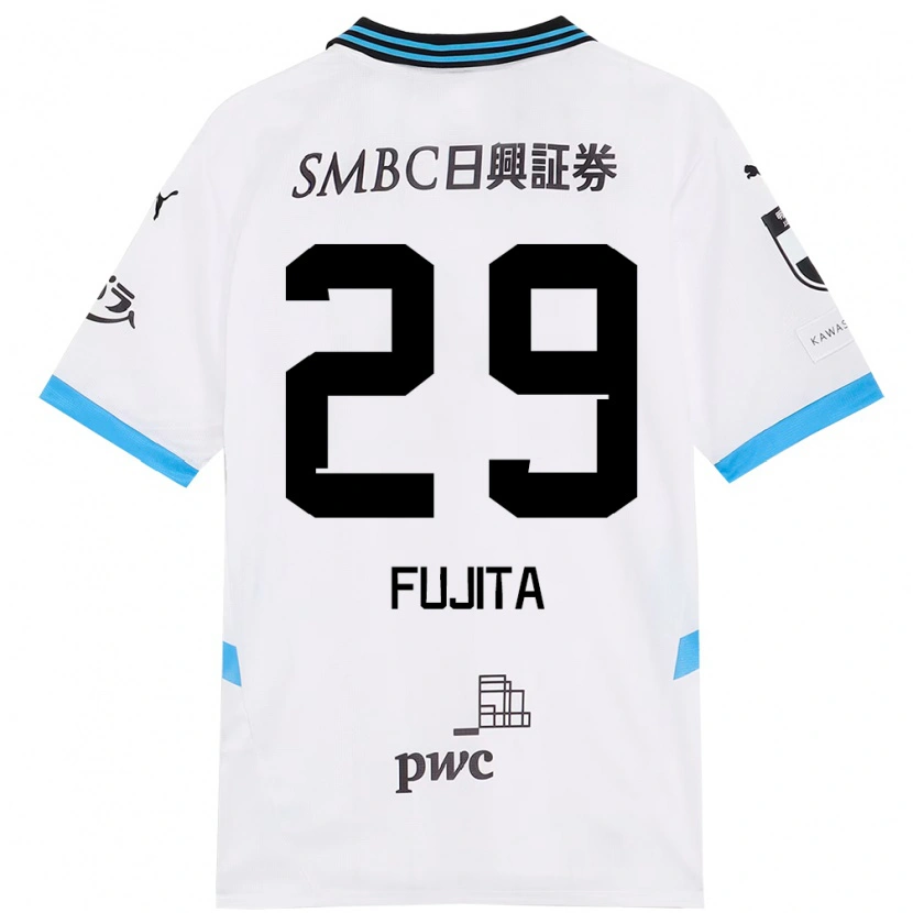 Danxen Kinder Asuto Fujita #29 Weiß Himmelblau Auswärtstrikot Trikot 2025/26 T-Shirt Österreich