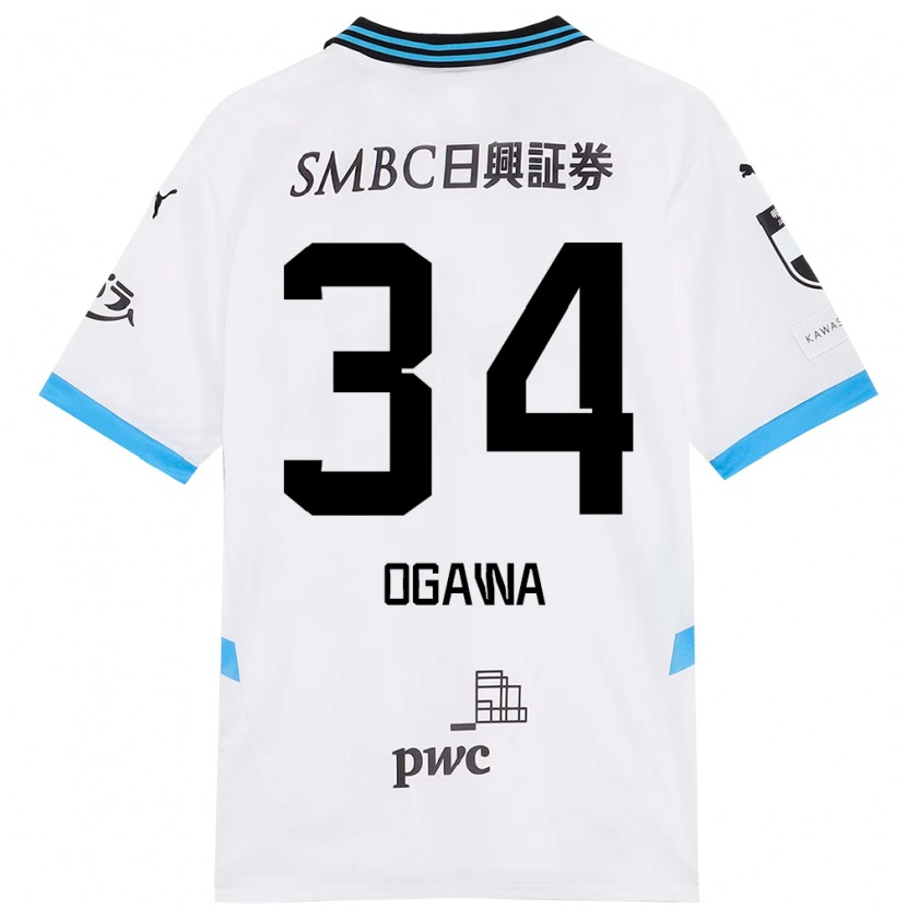 Danxen Kinder Hiroto Ogawa #34 Weiß Himmelblau Auswärtstrikot Trikot 2025/26 T-Shirt Österreich