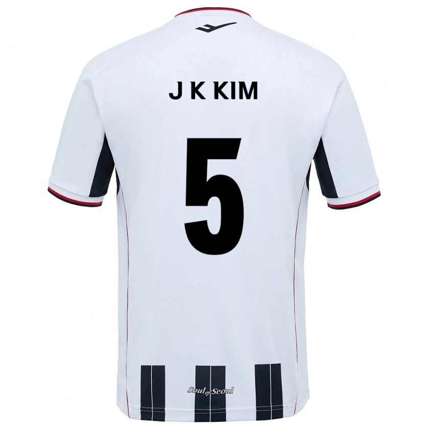 Danxen Kinder Jae-Kang Kim #5 Weiß Schwarz Auswärtstrikot Trikot 2025/26 T-Shirt Österreich