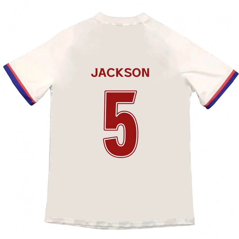 Danxen Kinder Lachlan Jackson #5 Off-White Rot Auswärtstrikot Trikot 2025/26 T-Shirt Österreich