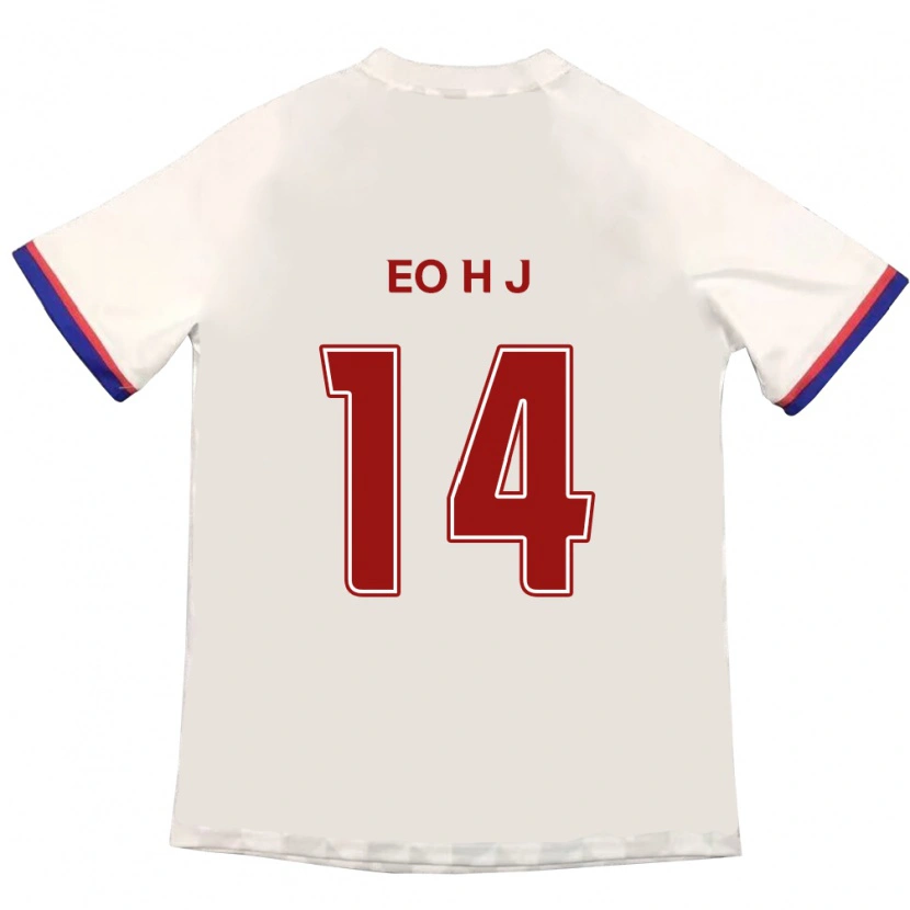 Danxen Kinder Eo Hee-Jin #14 Off-White Rot Auswärtstrikot Trikot 2025/26 T-Shirt Österreich