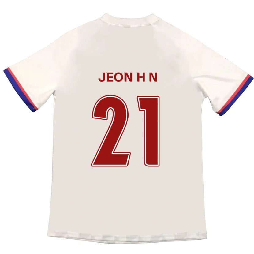 Danxen Kinder Jeon Ha-Neul #21 Off-White Rot Auswärtstrikot Trikot 2025/26 T-Shirt Österreich
