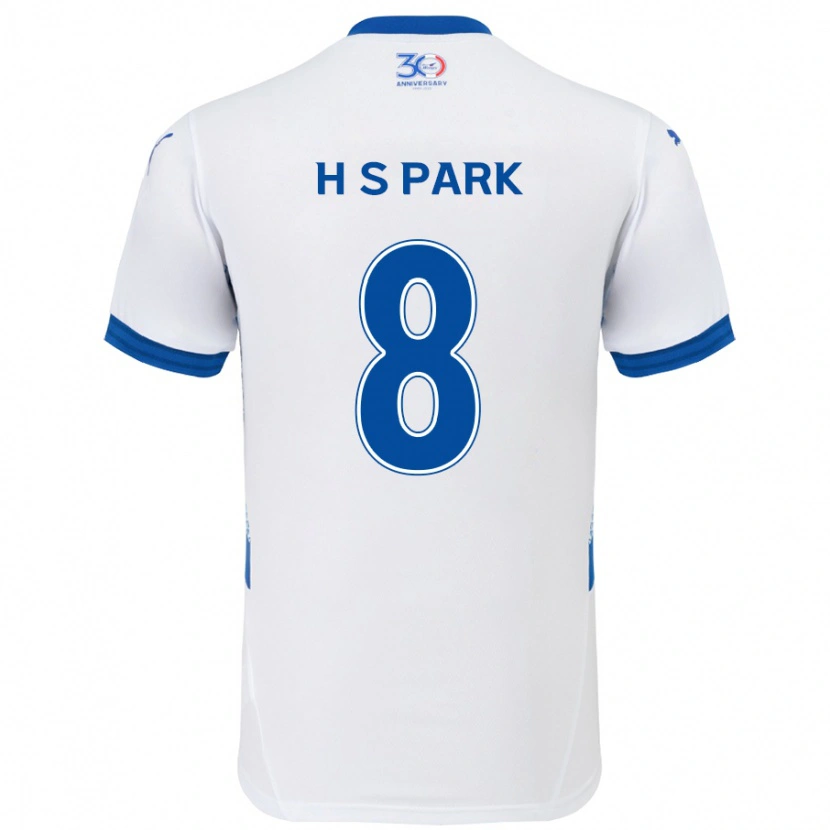 Danxen Kinder Sang-Hyeok Park #8 Weiß Königsblau Auswärtstrikot Trikot 2025/26 T-Shirt Österreich