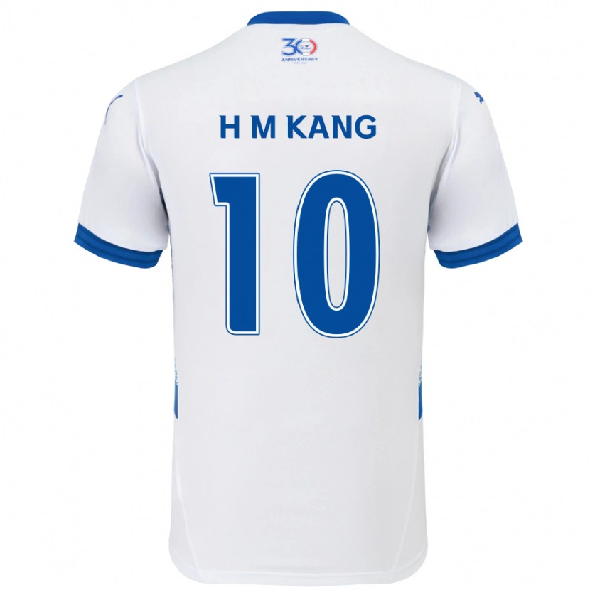 Danxen Kinder Hyun-Muk Kang #10 Weiß Königsblau Auswärtstrikot Trikot 2025/26 T-Shirt Österreich