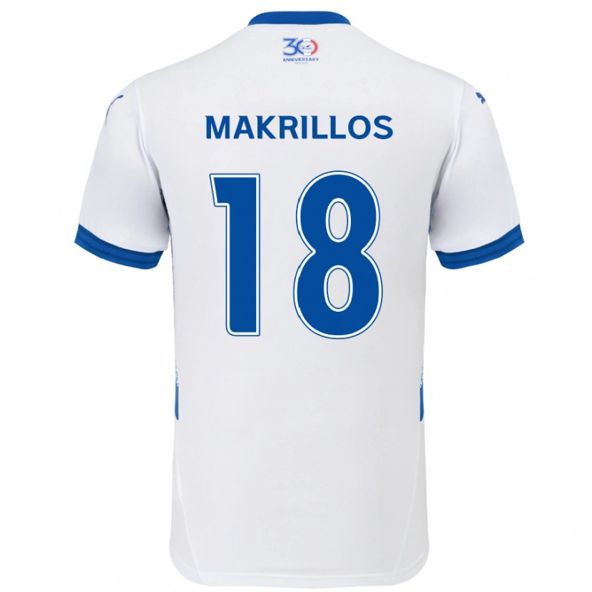 Danxen Kinder Peter Makrillos #18 Weiß Königsblau Auswärtstrikot Trikot 2025/26 T-Shirt Österreich