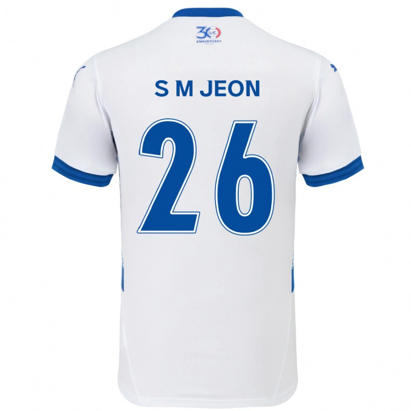 Danxen Kinder Min-Seung Jeon #26 Weiß Königsblau Auswärtstrikot Trikot 2025/26 T-Shirt Österreich