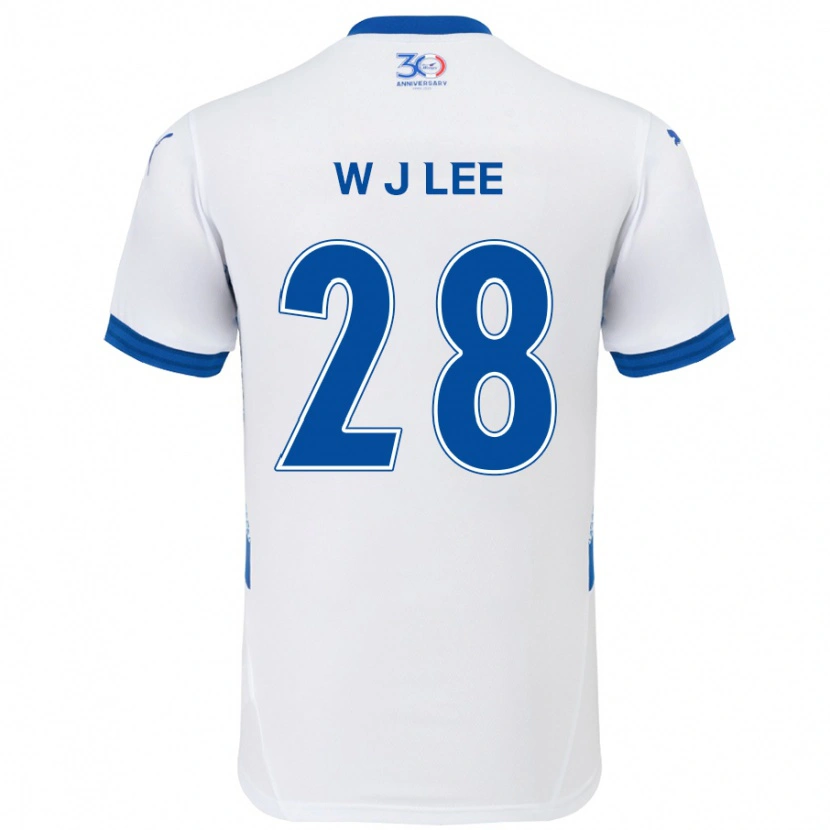 Danxen Kinder Jun-Woo Lee #28 Weiß Königsblau Auswärtstrikot Trikot 2025/26 T-Shirt Österreich