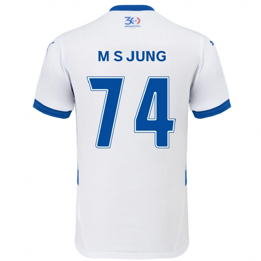 Danxen Kinder Sung-Min Jung #74 Weiß Königsblau Auswärtstrikot Trikot 2025/26 T-Shirt Österreich