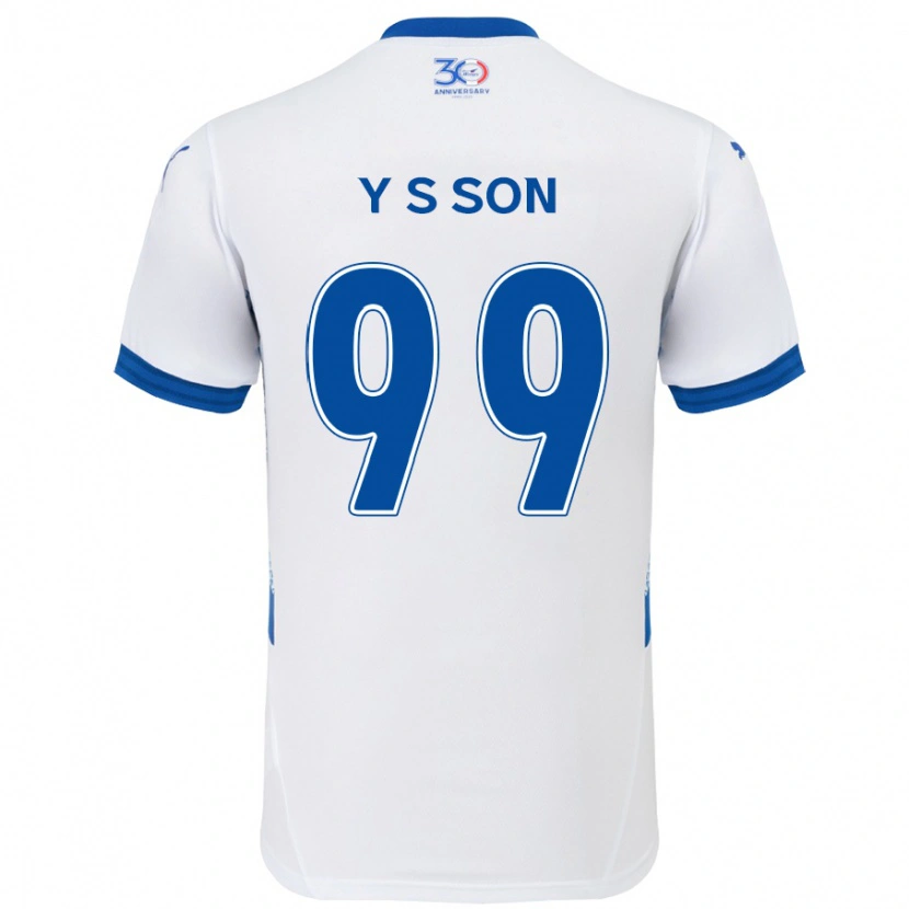 Danxen Kinder Suk-Yong Son #99 Weiß Königsblau Auswärtstrikot Trikot 2025/26 T-Shirt Österreich