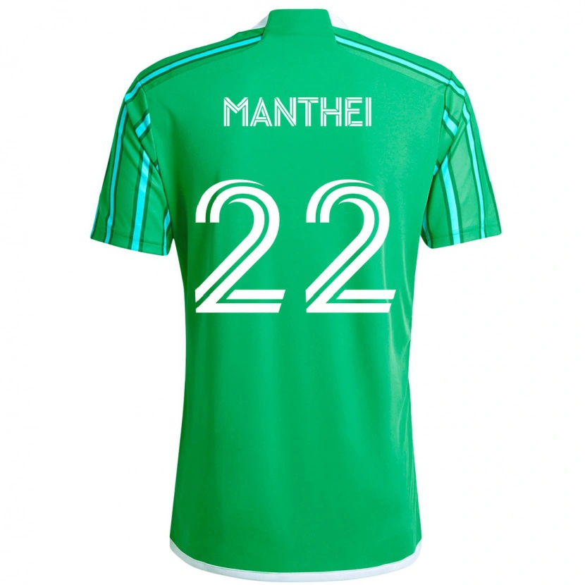 Danxen Herren Leahi Manthei #22 Grün Weiß Heimtrikot Trikot 2025/26 T-Shirt Österreich