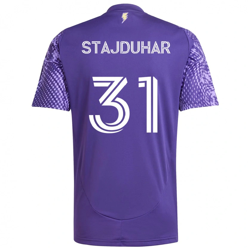 Danxen Herren Mason Stajduhar #31 Lila Weiß Heimtrikot Trikot 2025/26 T-Shirt Österreich