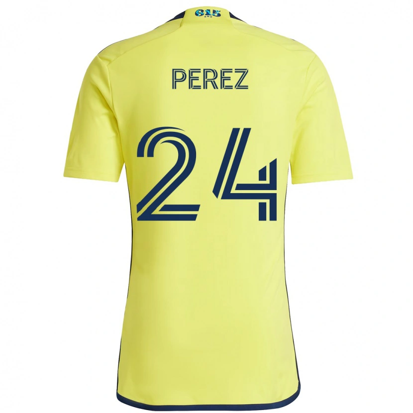 Danxen Herren Jonathan Pérez #24 Gelb Marineblau Heimtrikot Trikot 2025/26 T-Shirt Österreich