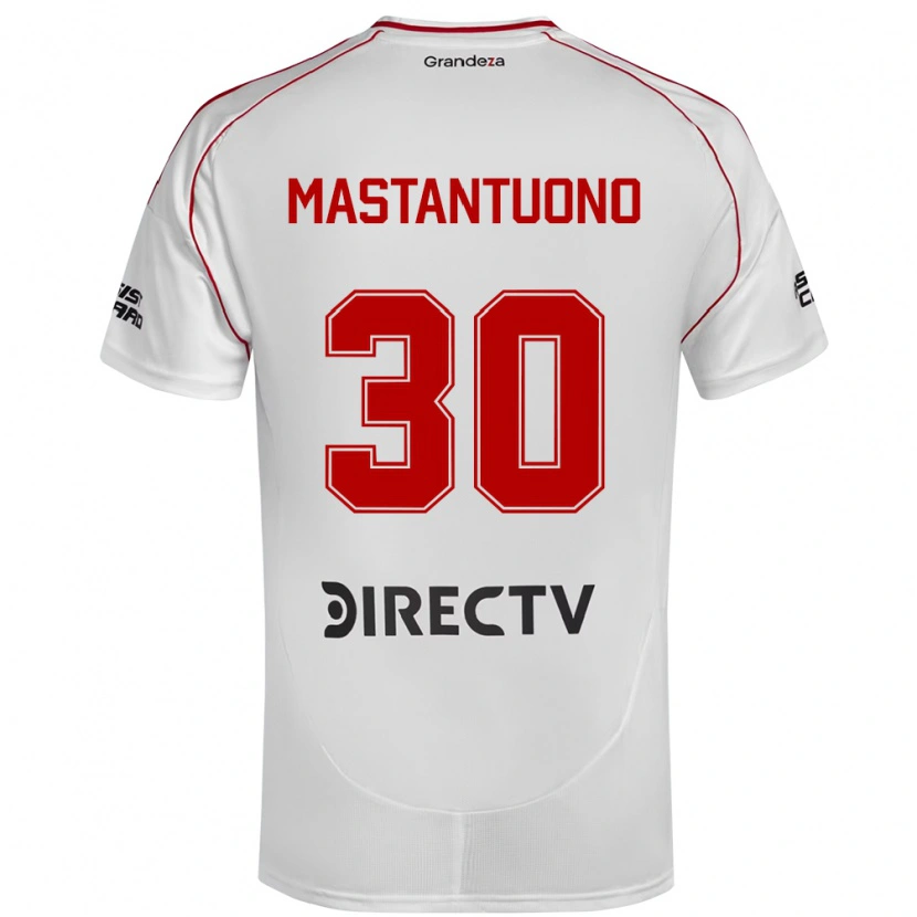 Danxen Herren Franco Mastantuono #30 Weiß Rot Heimtrikot Trikot 2025/26 T-Shirt Österreich