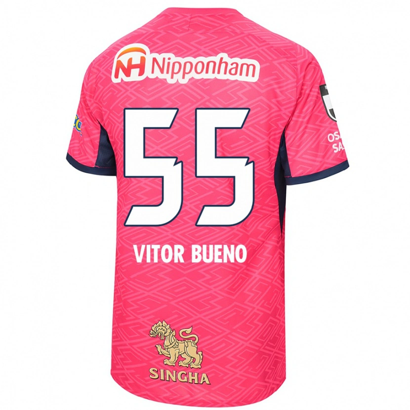 Danxen Herren Vitor Bueno #55 Sakura Rosa Weiß Heimtrikot Trikot 2025/26 T-Shirt Österreich