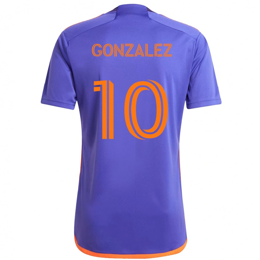 Danxen Herren Yair González #10 Lila Orange Auswärtstrikot Trikot 2025/26 T-Shirt Österreich