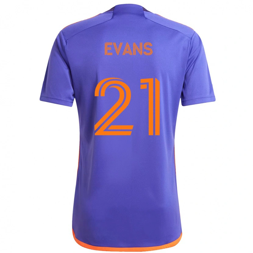 Danxen Herren Jacob Evans #21 Lila Orange Auswärtstrikot Trikot 2025/26 T-Shirt Österreich