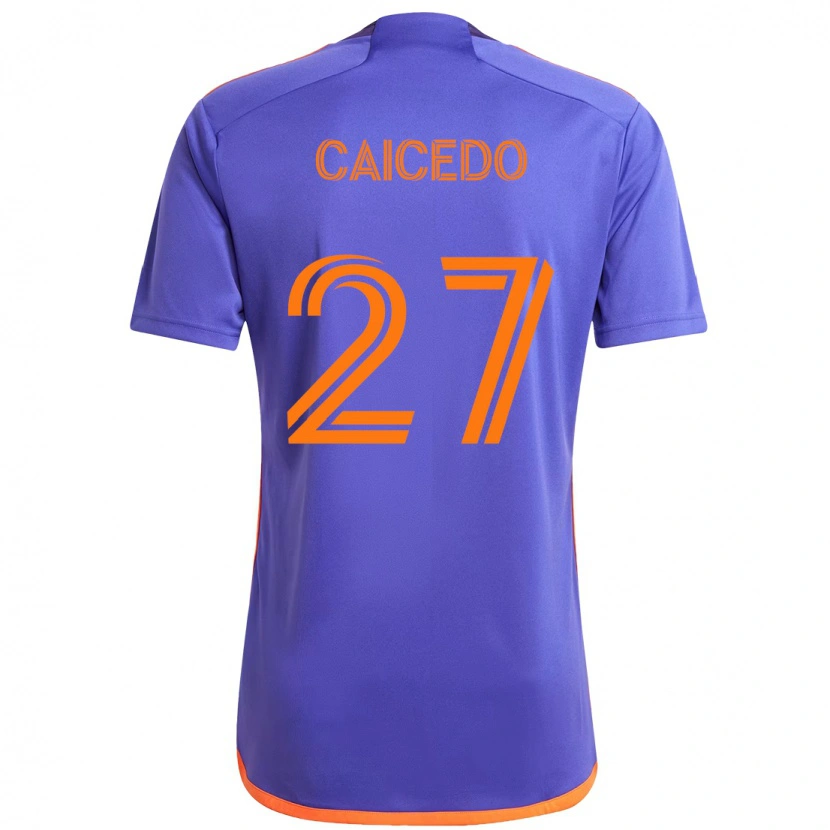 Danxen Herren Luis Caicedo #27 Lila Orange Auswärtstrikot Trikot 2025/26 T-Shirt Österreich