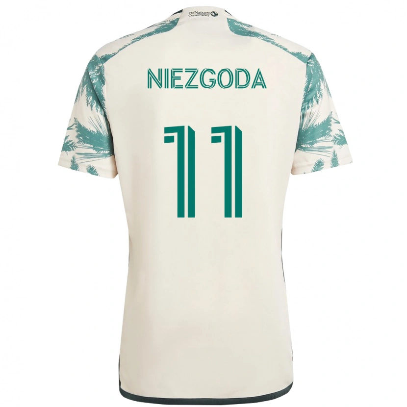 Danxen Herren Jaroslaw Niezgoda #11 Beige Grün Auswärtstrikot Trikot 2025/26 T-Shirt Österreich