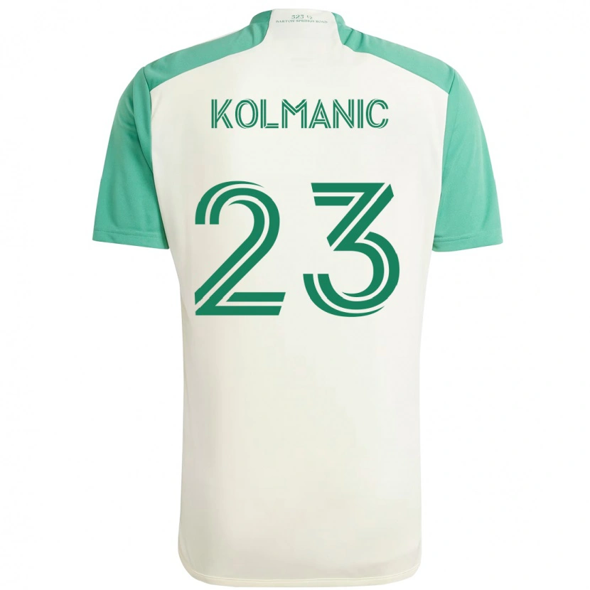 Danxen Herren Žan Kolmanič #23 Weiß Grün Auswärtstrikot Trikot 2025/26 T-Shirt Österreich
