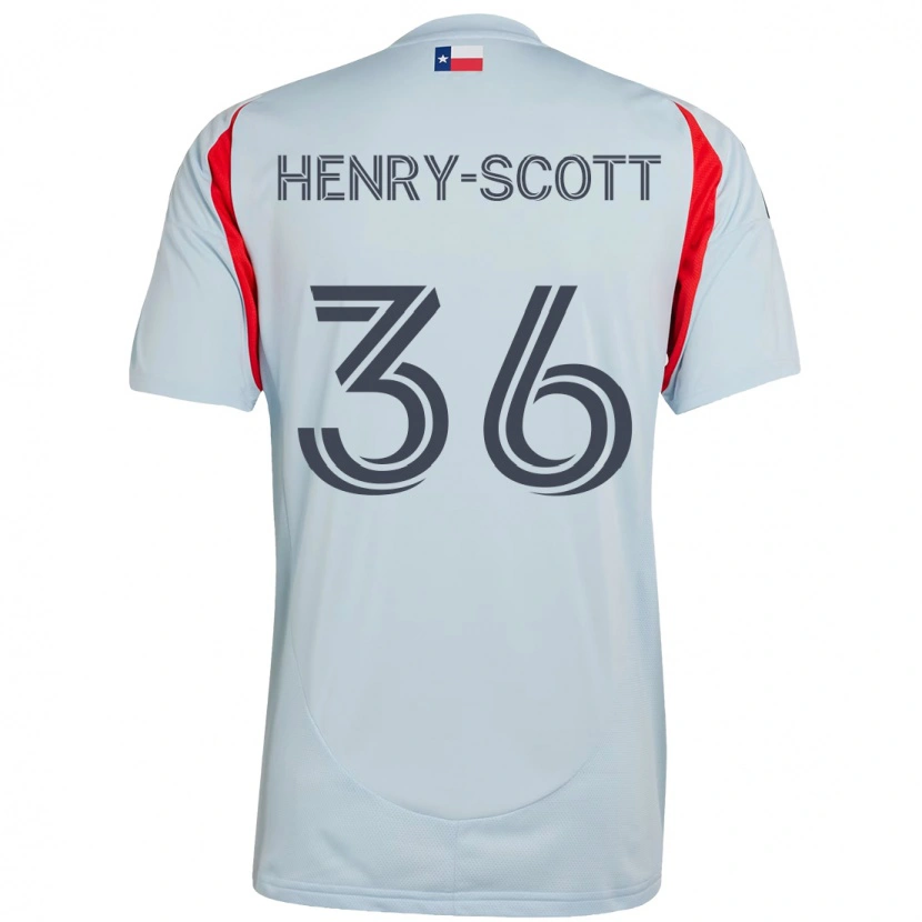 Danxen Herren Malik Henry-Scott #36 Hellblau Rot Auswärtstrikot Trikot 2025/26 T-Shirt Österreich