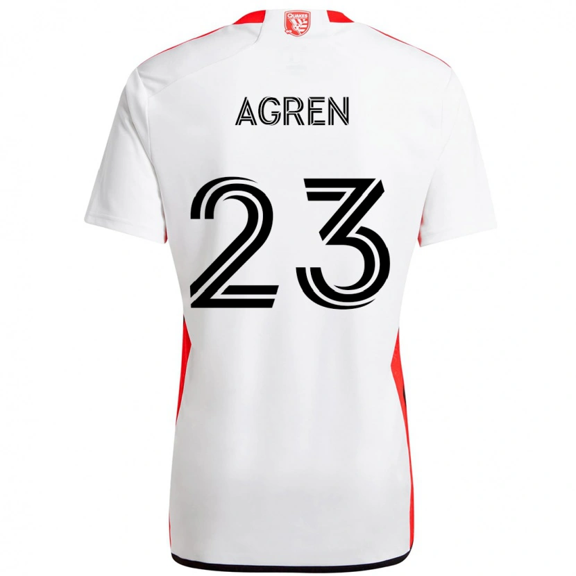 Danxen Herren Oskar Agren #23 Weiß Rot Auswärtstrikot Trikot 2025/26 T-Shirt Österreich