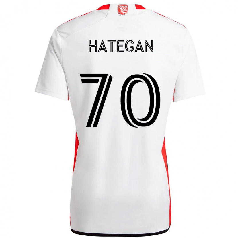 Danxen Herren Roberto Hategan #70 Weiß Rot Auswärtstrikot Trikot 2025/26 T-Shirt Österreich